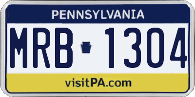 PA license plate MRB1304