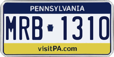 PA license plate MRB1310