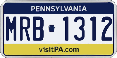 PA license plate MRB1312