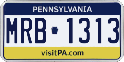 PA license plate MRB1313