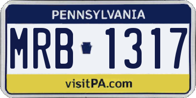 PA license plate MRB1317