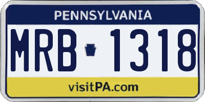 PA license plate MRB1318