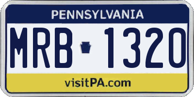 PA license plate MRB1320