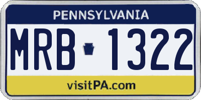 PA license plate MRB1322