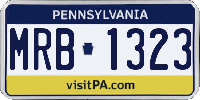 PA license plate MRB1323