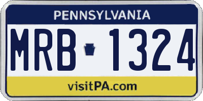 PA license plate MRB1324