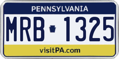 PA license plate MRB1325