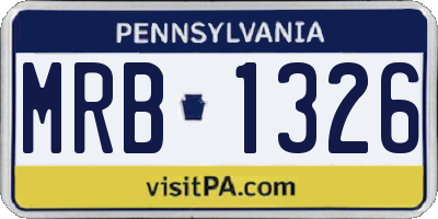 PA license plate MRB1326