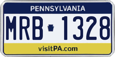 PA license plate MRB1328