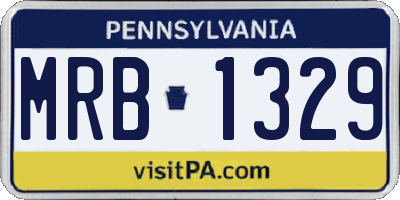 PA license plate MRB1329