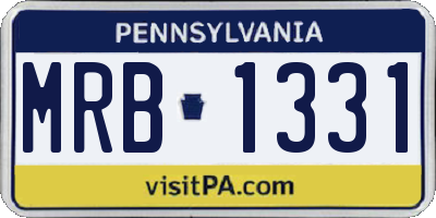 PA license plate MRB1331