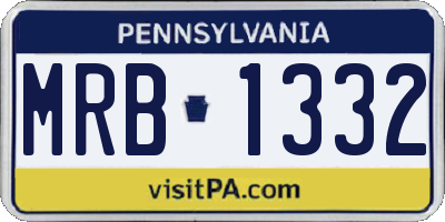 PA license plate MRB1332