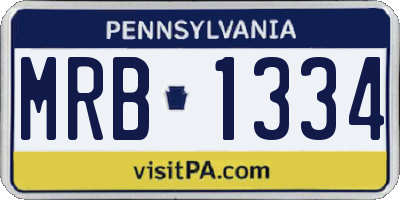 PA license plate MRB1334