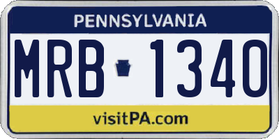 PA license plate MRB1340