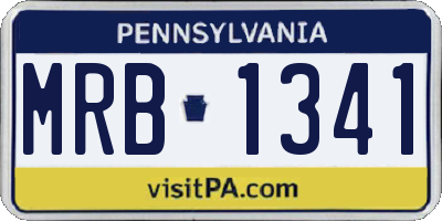 PA license plate MRB1341