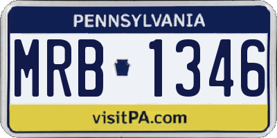 PA license plate MRB1346