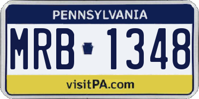 PA license plate MRB1348