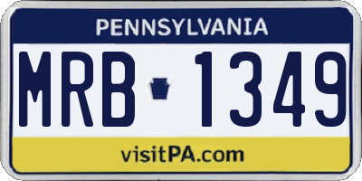 PA license plate MRB1349