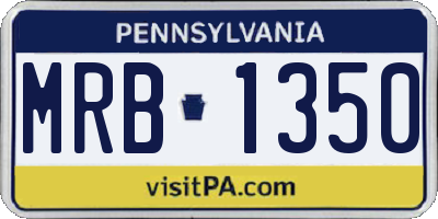 PA license plate MRB1350