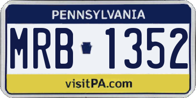 PA license plate MRB1352
