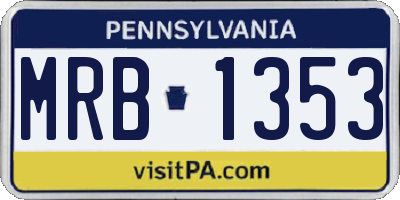 PA license plate MRB1353