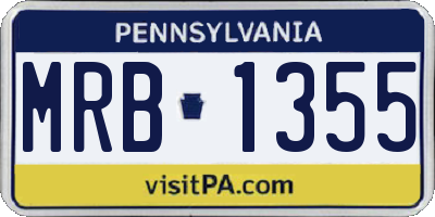 PA license plate MRB1355