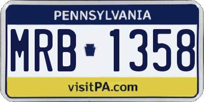 PA license plate MRB1358