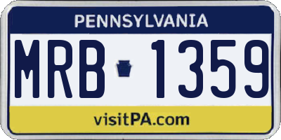 PA license plate MRB1359