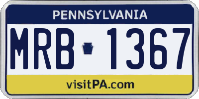PA license plate MRB1367