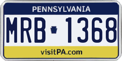 PA license plate MRB1368