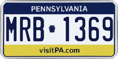 PA license plate MRB1369