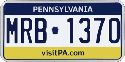 PA license plate MRB1370