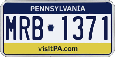 PA license plate MRB1371
