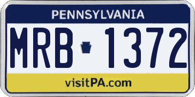 PA license plate MRB1372