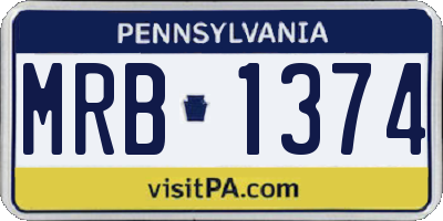 PA license plate MRB1374