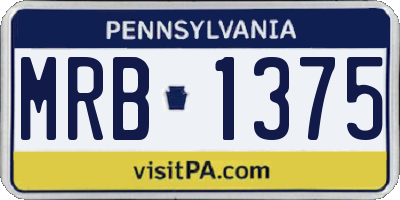 PA license plate MRB1375