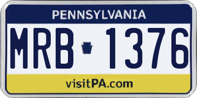 PA license plate MRB1376