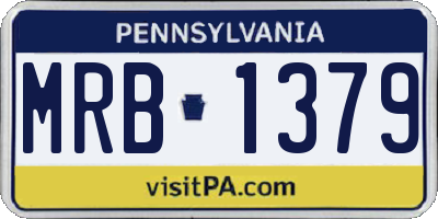 PA license plate MRB1379