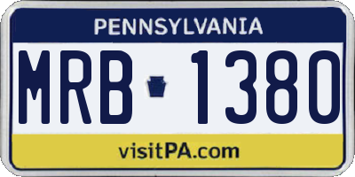 PA license plate MRB1380