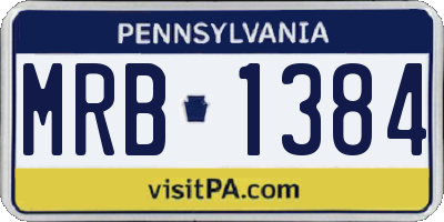 PA license plate MRB1384