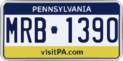 PA license plate MRB1390