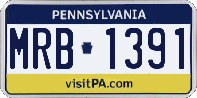 PA license plate MRB1391