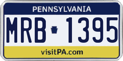 PA license plate MRB1395