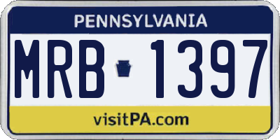 PA license plate MRB1397