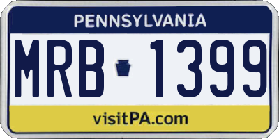 PA license plate MRB1399