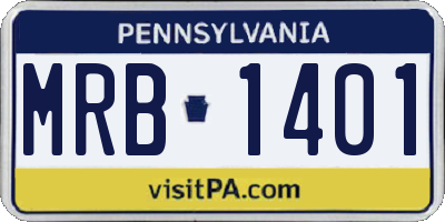 PA license plate MRB1401