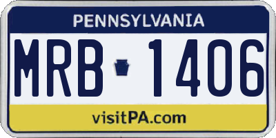 PA license plate MRB1406