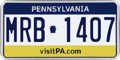 PA license plate MRB1407