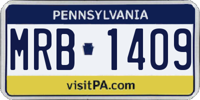 PA license plate MRB1409