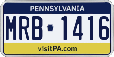 PA license plate MRB1416